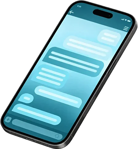A smartphone showing operator communication channels
